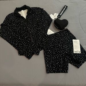 3 Items Lululemon Women's Define Cropped Jacket, Shorts 6” Heart Scatter Dot